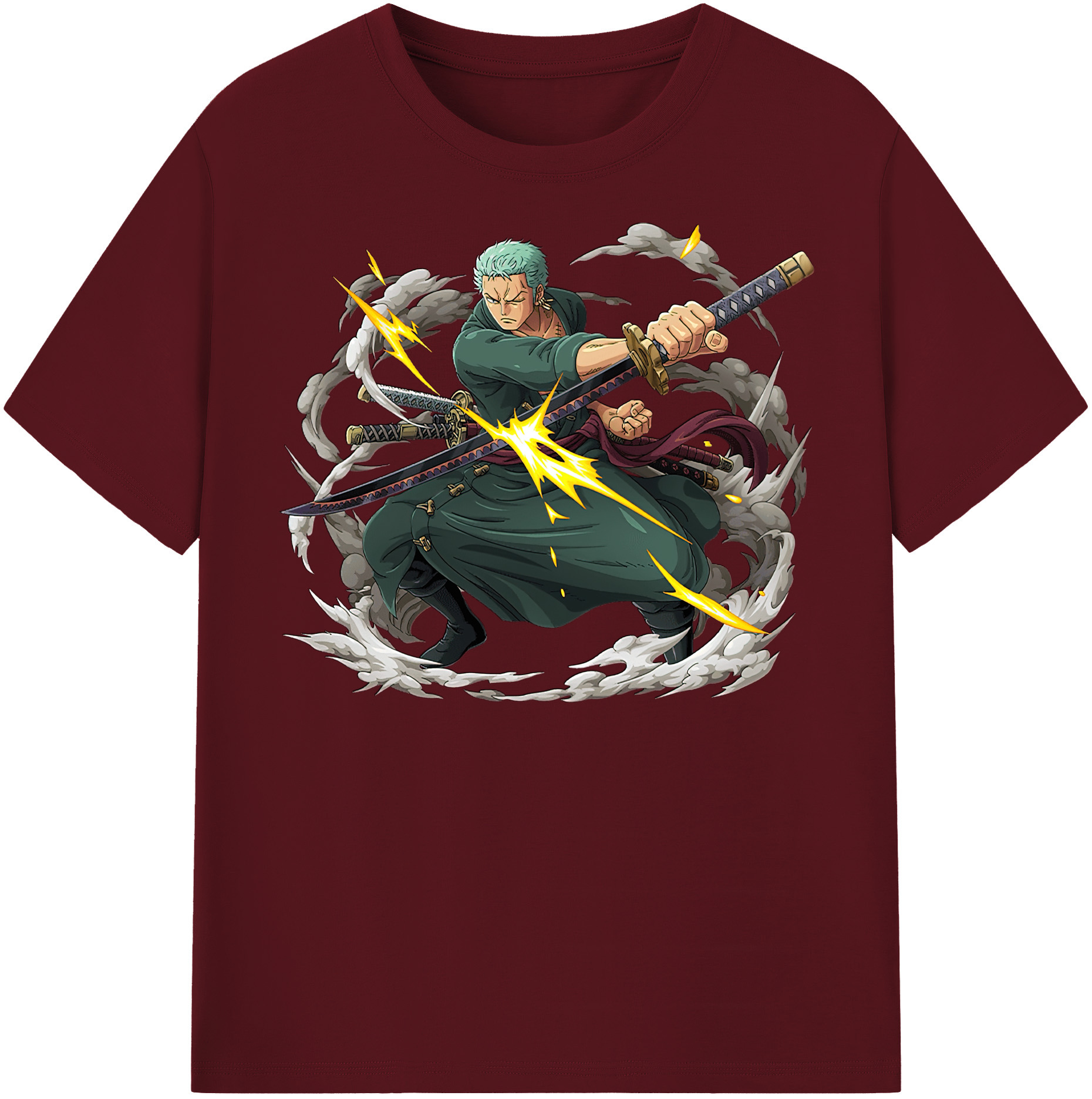 ワンピース ロロノア・ゾロ ONE PIECE Roronoa Zoro 綿100％半袖Tシャツ（フロントプリント）